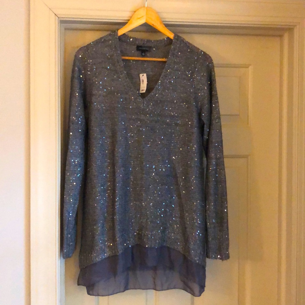 NWT tunic length sequin sweater